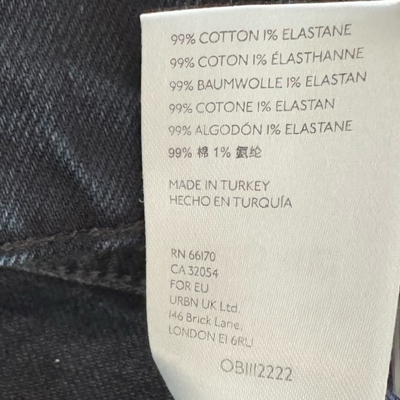 FREE PEOPLE WE THE FREE DISTRESSED, FRAYED HEM, BUTTON FLY SKINNY JEANS 28 - Picture 14 of 14